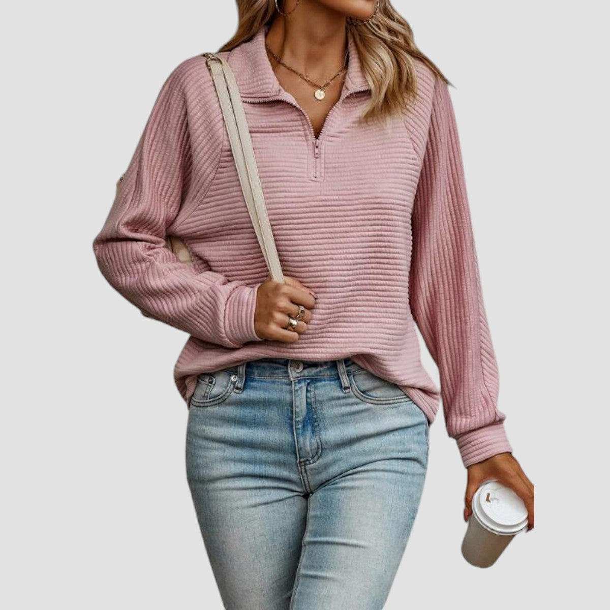 Chiara - Pullover con Zip Mezza