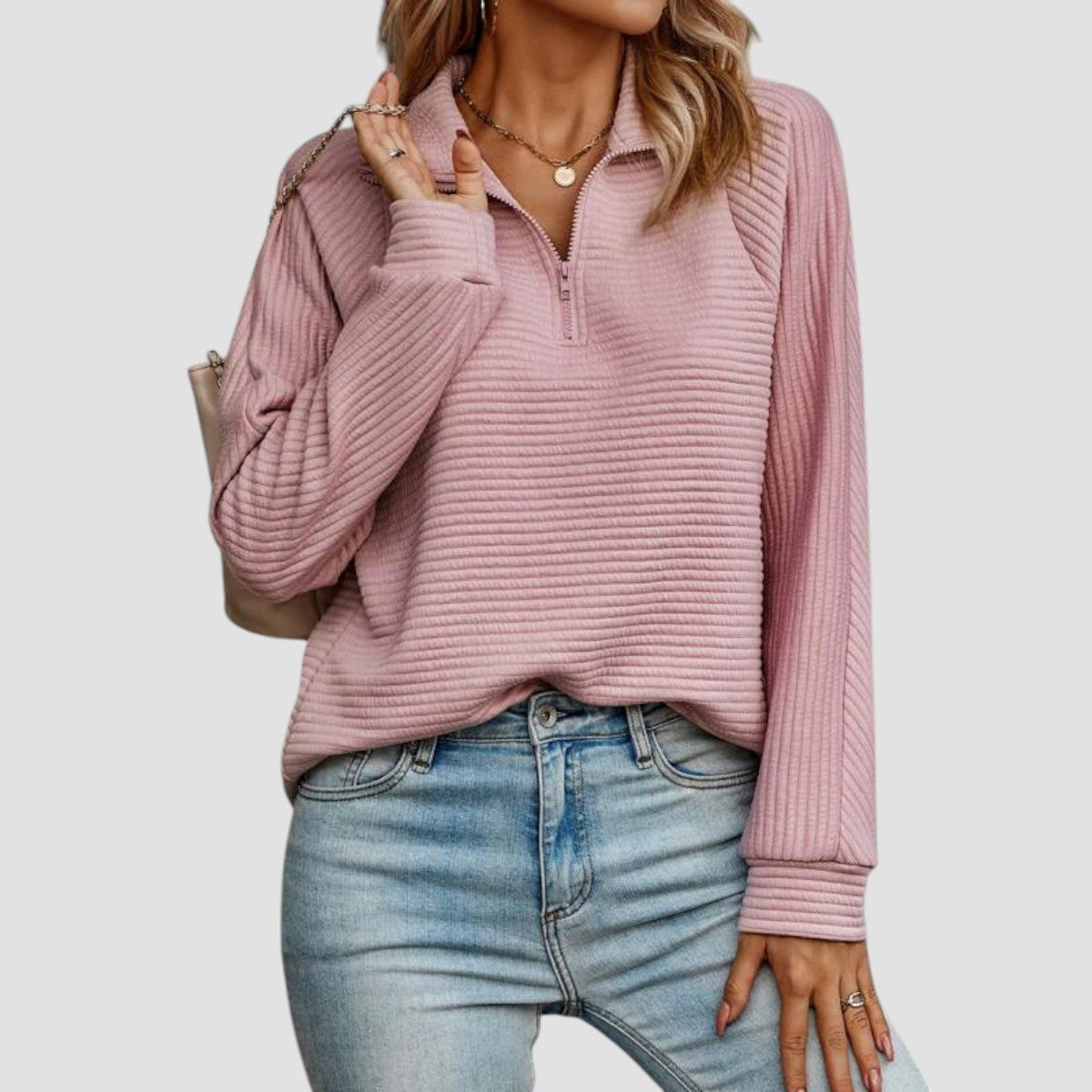 Chiara - Pullover con Zip Mezza