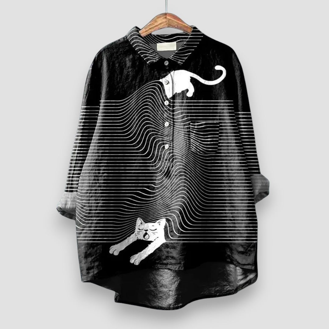 Kathrin | Camicia da Donna con Stampa di Cane