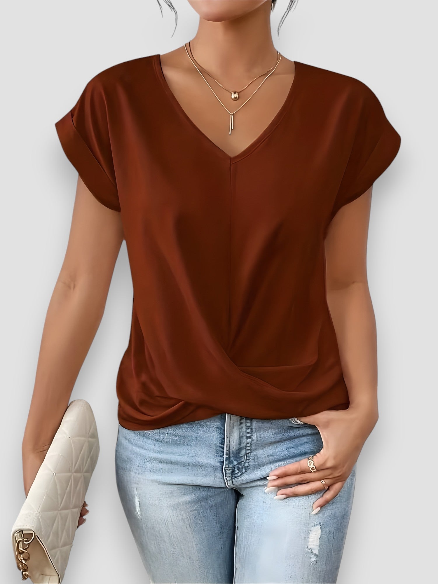 Sole | T-shirt casual con scollo a V