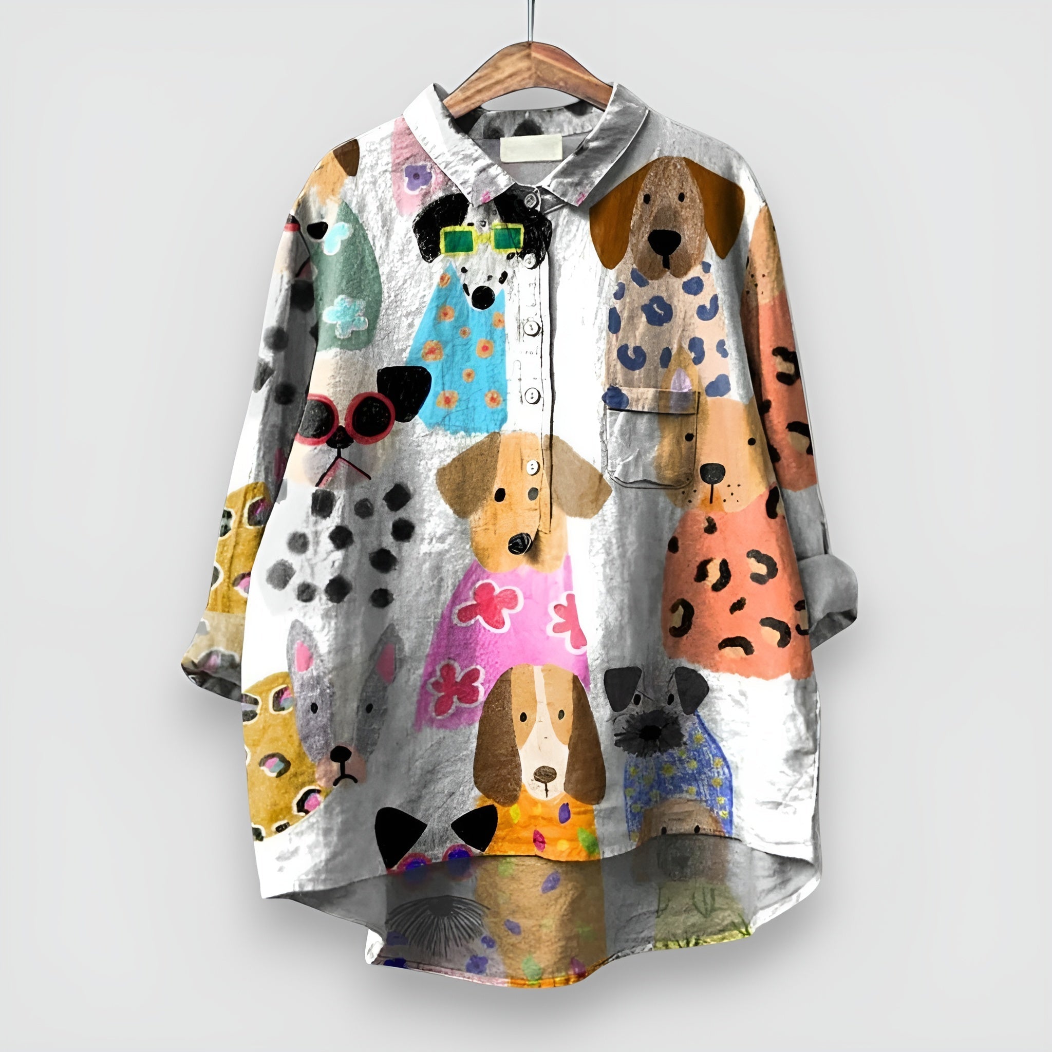 Kathrin | Camicia da Donna con Stampa di Cane