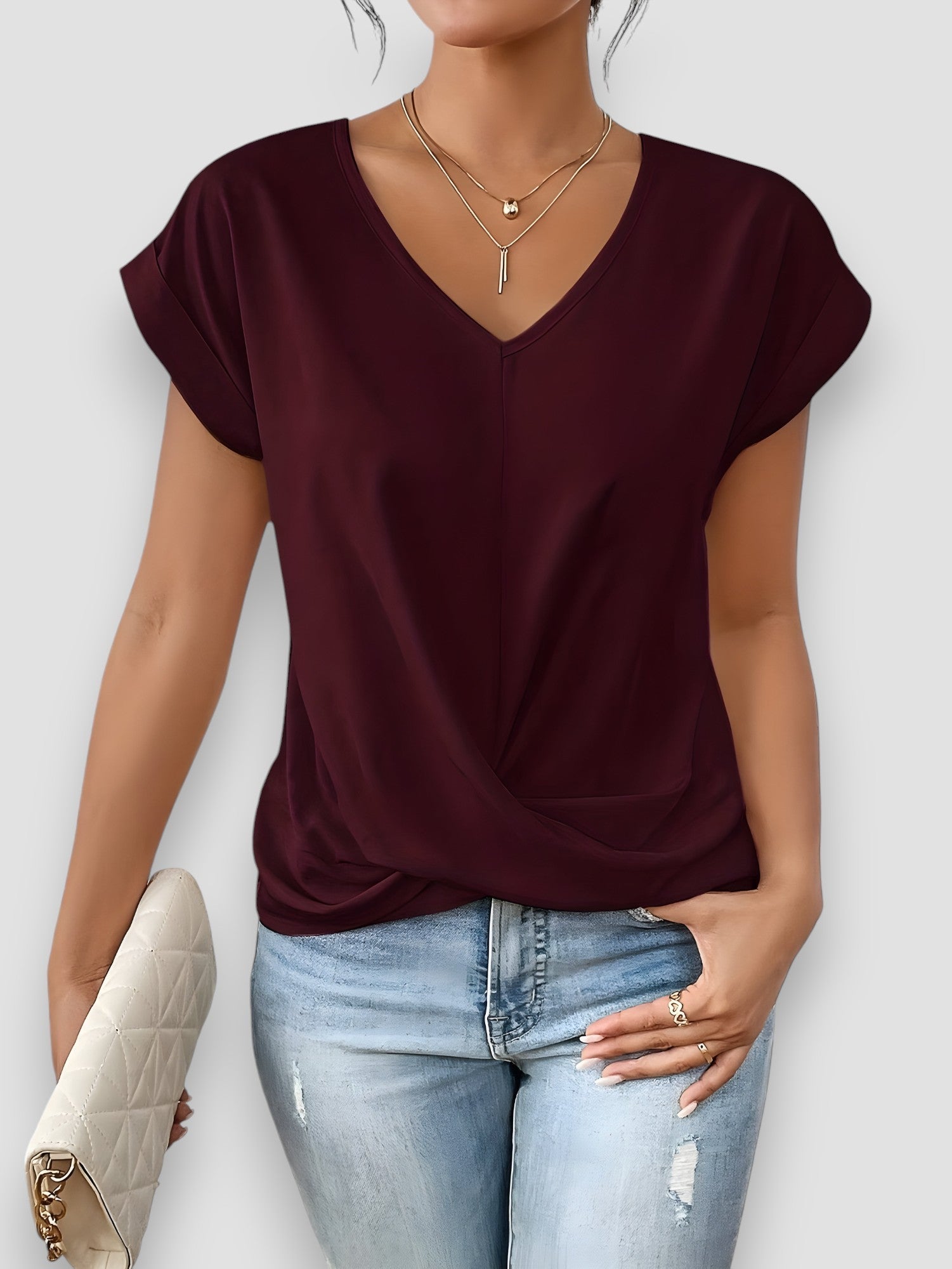 Sole | T-shirt casual con scollo a V