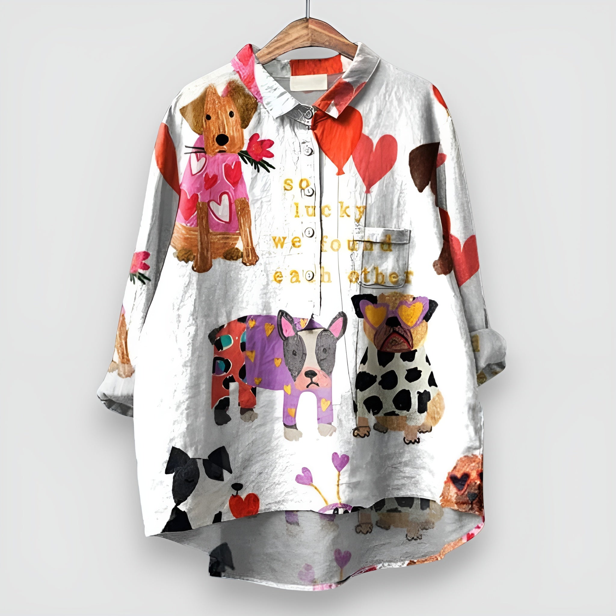Kathrin | Camicia da Donna con Stampa di Cane
