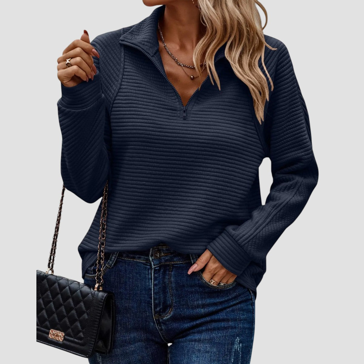 Chiara - Pullover con Zip Mezza