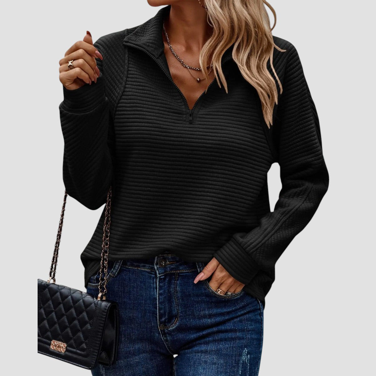 Chiara - Pullover con Zip Mezza