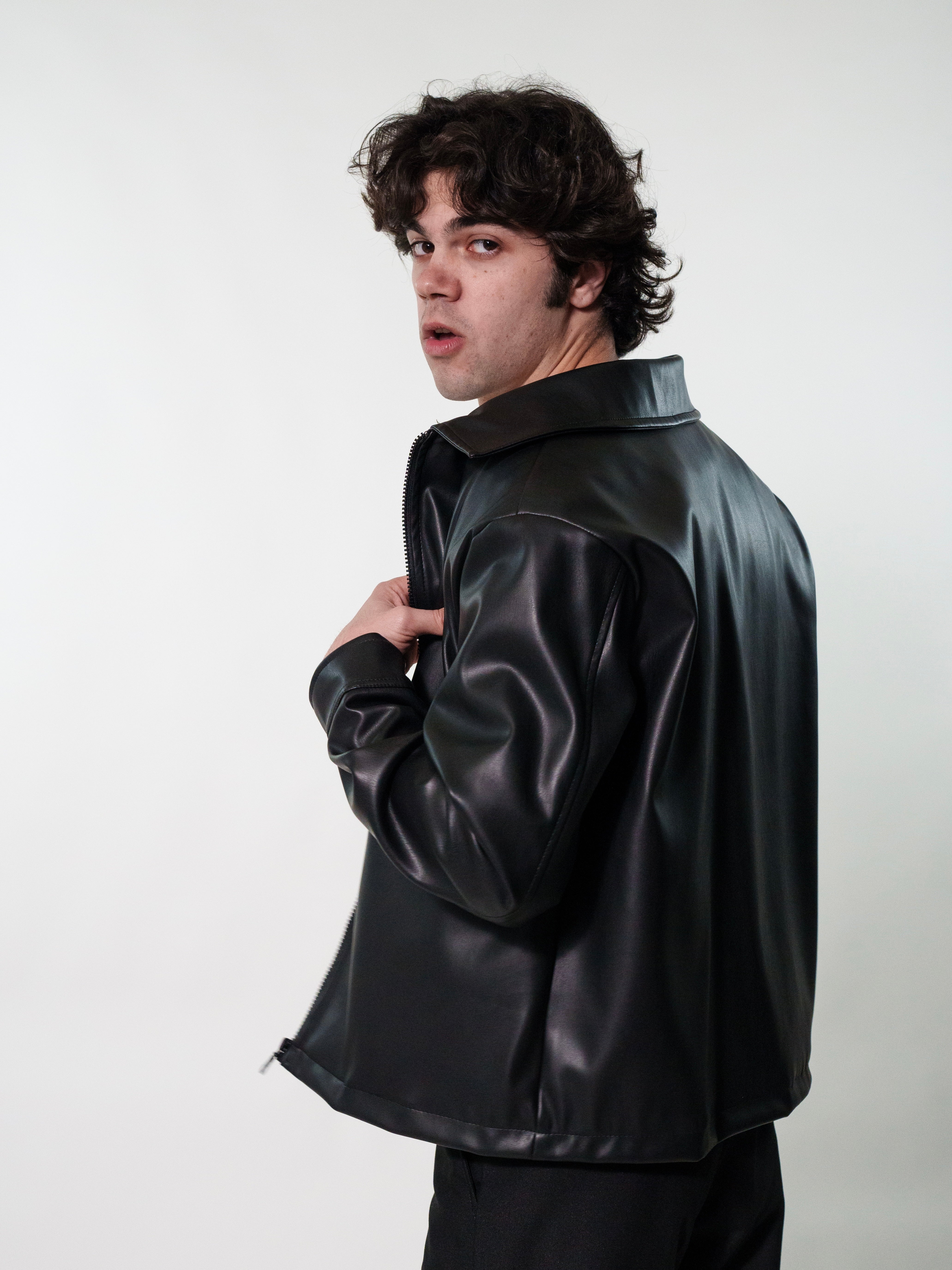 GIACCA CROP SIMILPELLE