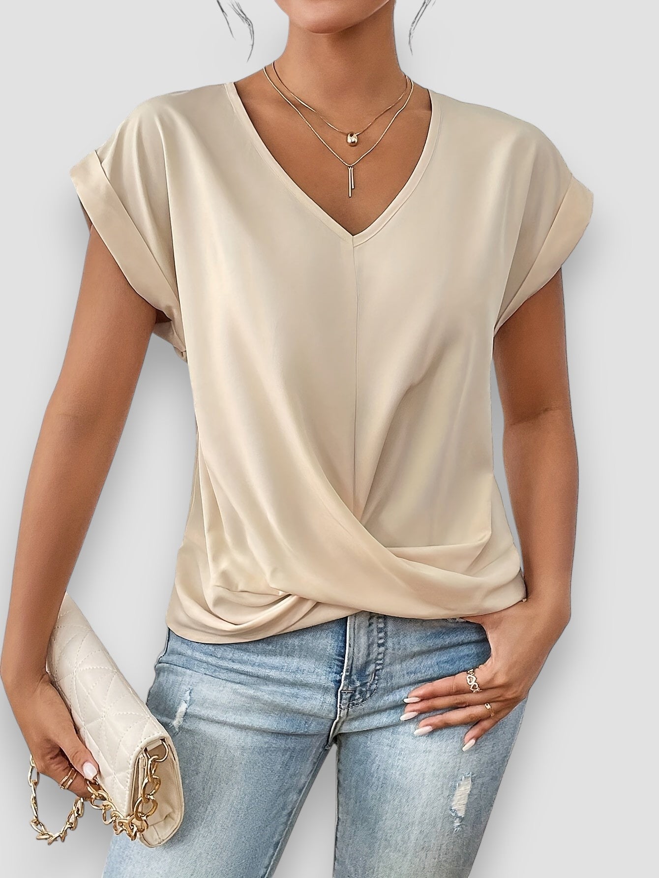 Sole | T-shirt casual con scollo a V