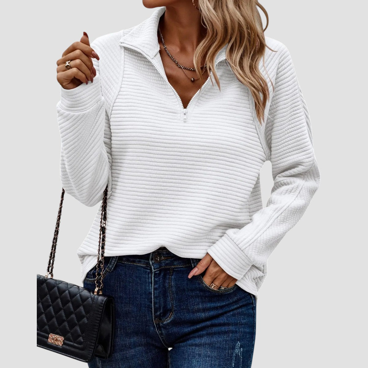 Chiara - Pullover con Zip Mezza