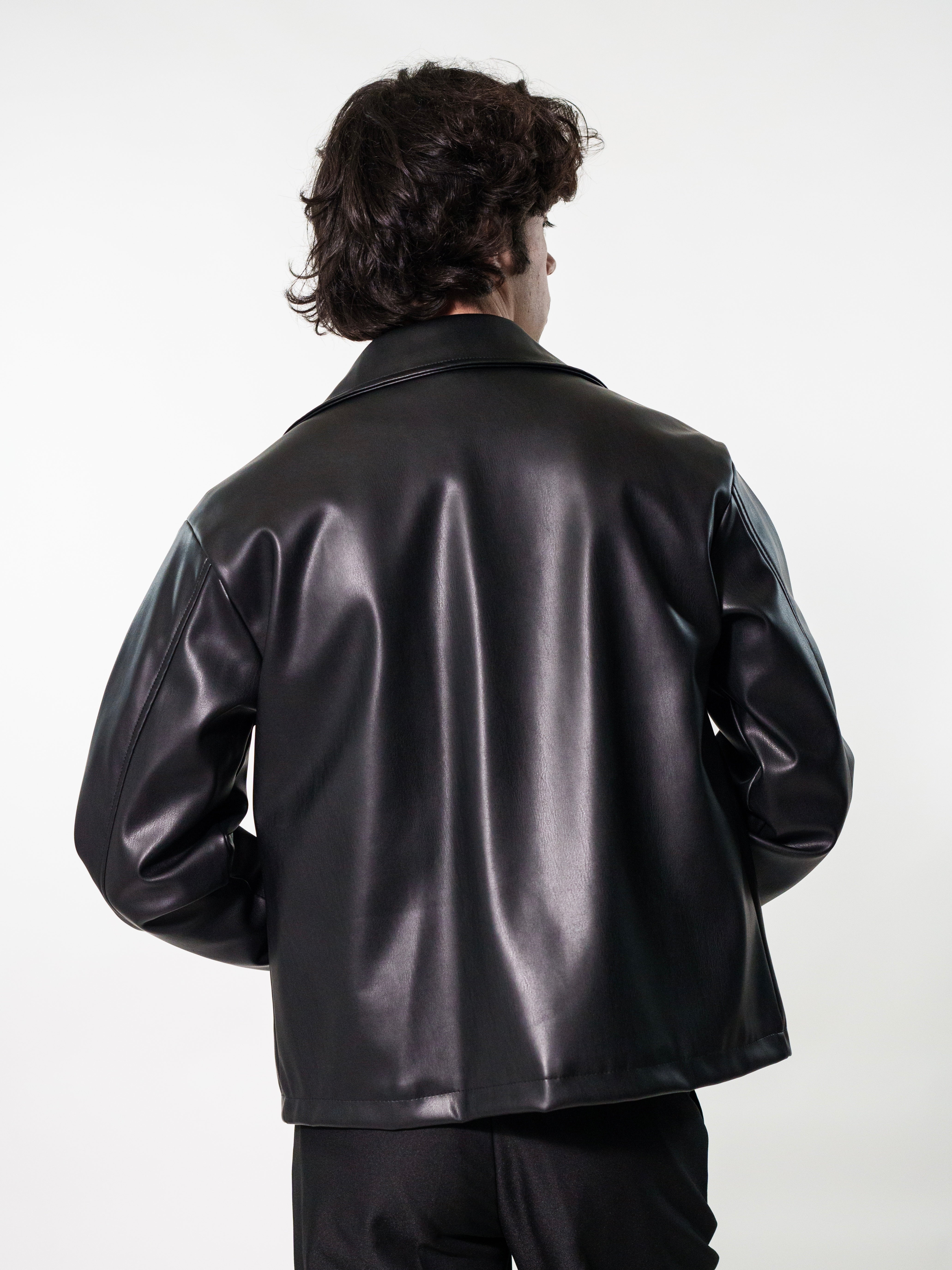 GIACCA CROP SIMILPELLE