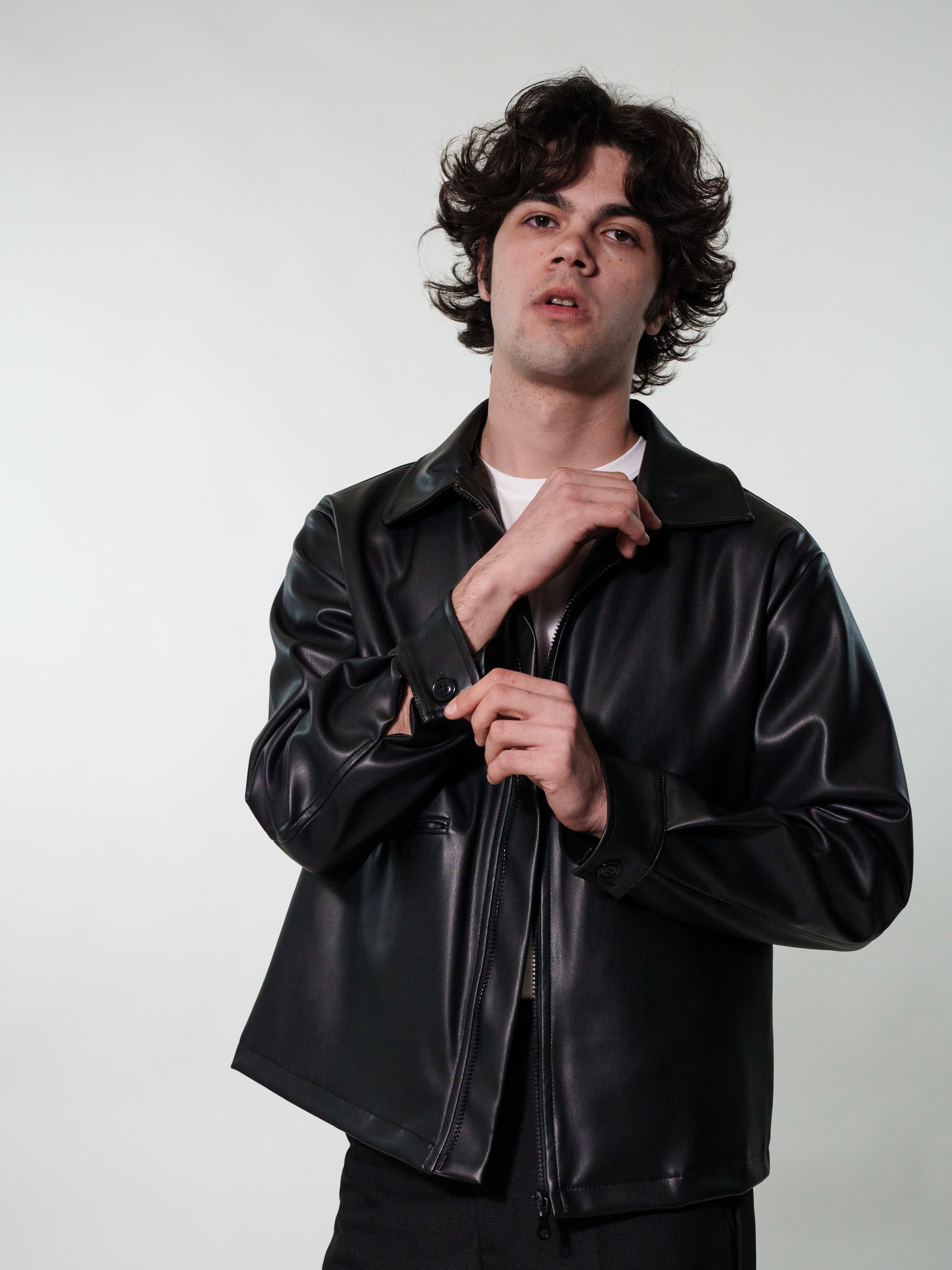 GIACCA CROP SIMILPELLE