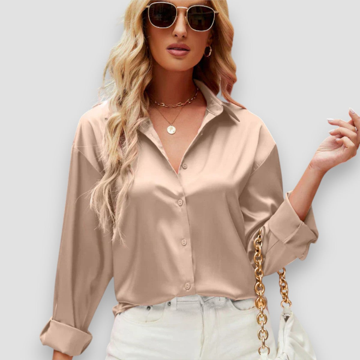 Barbara | Elegante Camicia in Raso per Donne