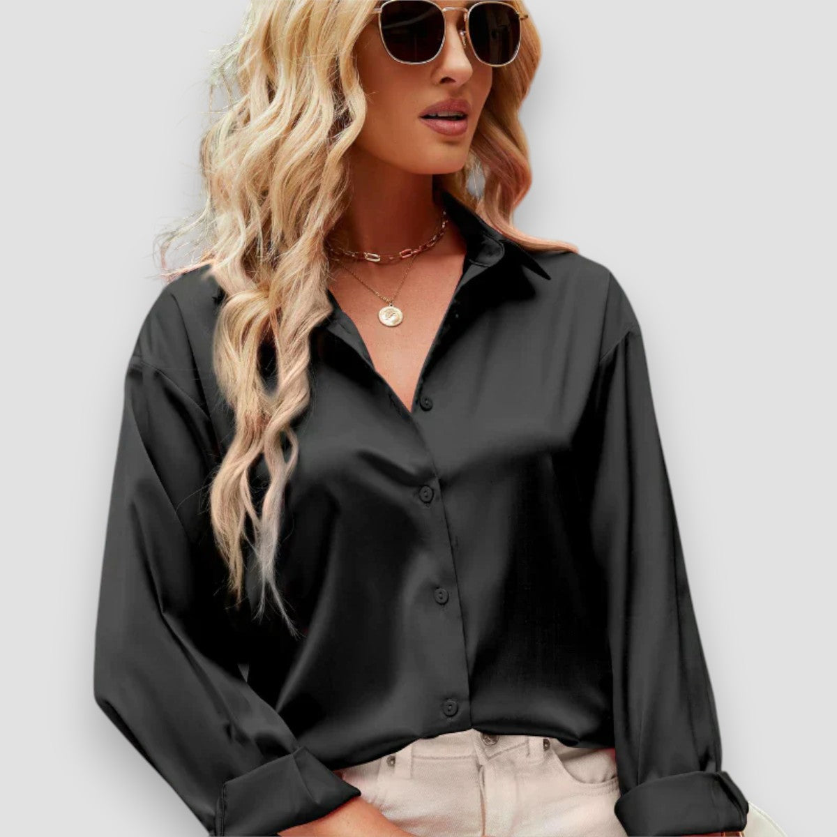 Barbara | Elegante Camicia in Raso per Donne