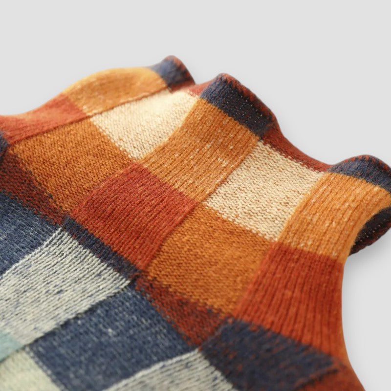 Catherina | Maglione Collo Alto Patchwork Couture
