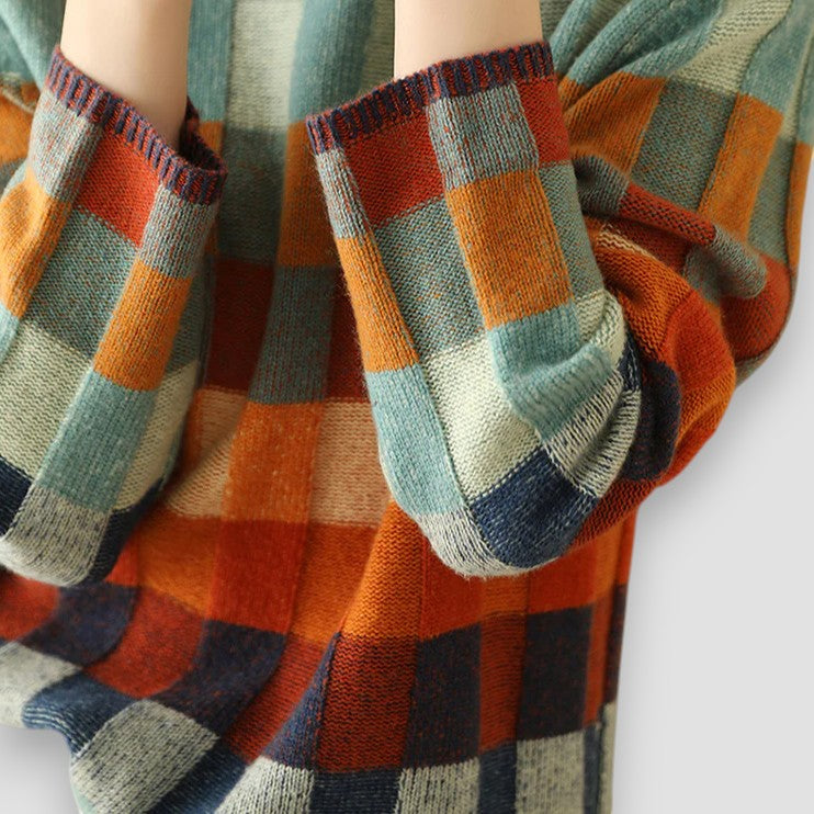 Catherina | Maglione Collo Alto Patchwork Couture
